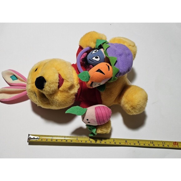 Disney Mattel 1999 Winnie the Pooh Plush Easter Basket 9" Eeyore Tigger Piglet - Picture 8 of 10
